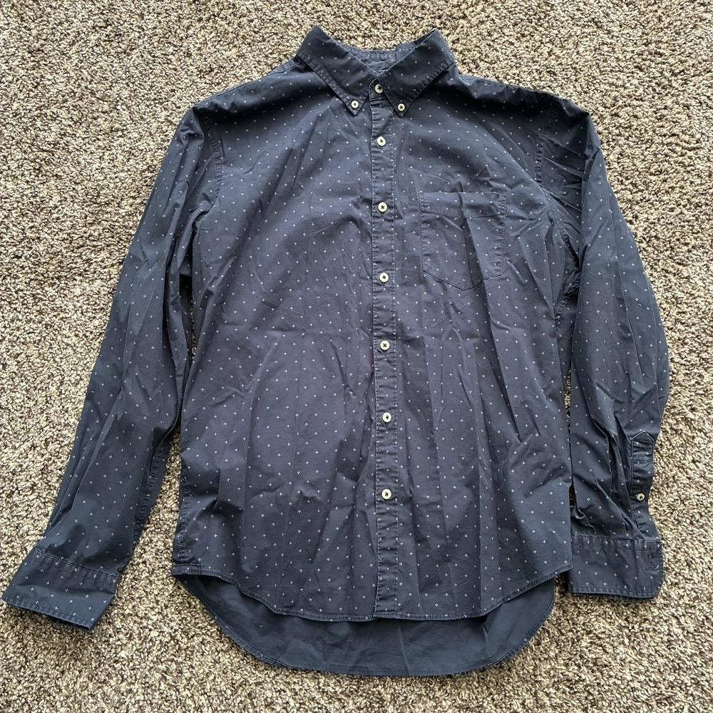 American Eagle Men's Large Blue Long Sleeve Button Down Shirt